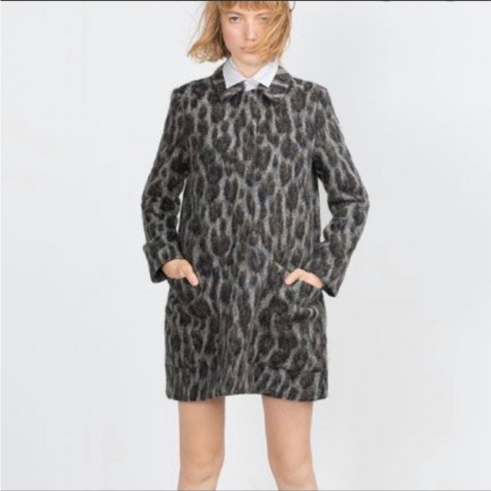 Zara wool/alpaca leopard coat